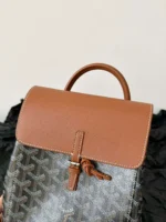 Goyard Mini Backpack Brown Super Quality Monogram Pattern Size 23x19cm - Image 5