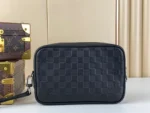 Louis Vuitton LV Clutch Bag Kasai Damier Graphite Black 24cm - Image 3