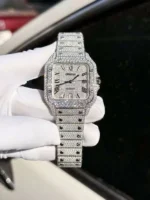 Cartier Santos Replica Watch Full Diamond Moissanite Hong Kong 39.8mm - Image 8