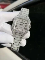 Cartier Santos Replica Watch Full Diamond Moissanite Hong Kong 39.8mm - Image 6