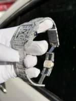 Cartier Santos Replica Watch Full Diamond Moissanite Hong Kong 39.8mm - Image 5