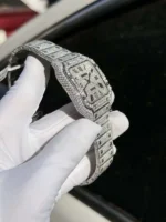 Cartier Santos Replica Watch Full Diamond Moissanite Hong Kong 39.8mm - Image 4