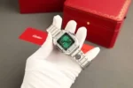 Cartier Santos Green Copies Watch Custom Diamonds Moissanite BV Factory 39.8mm - Image 6