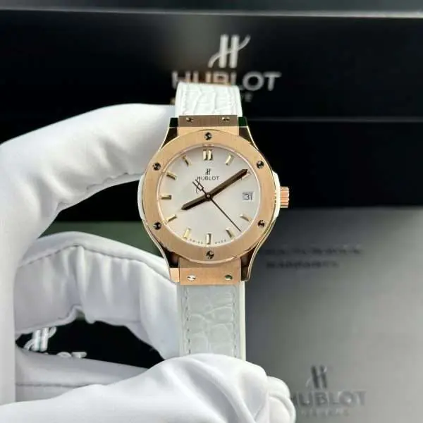 Hublot Classic Fusion King Gold Replica Watch Womens White HB Factory 33mm