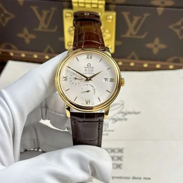 Omega De Ville Prestige Power Reserve Replica 11 Watch Leather Strap 39.5mm