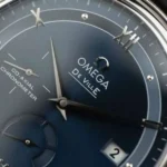 Omega De Ville Prestige Power Reserve Replica Watch Dial Blue Leather Strap 39.5mm - Image 3