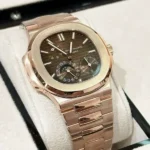 Patek Philippe Replica 11 Watch Nautilus 5712 Rose Gold Wrapped Chocolate Dial GRF 40mm - Image 3