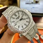 Patek Philippe Replica Watches Nautilus 5719 Full Diamonds PPF 40mm - Image 11