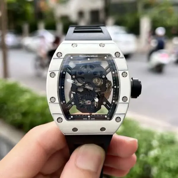Dong-Ho-Richard-Mille-RM052-Tourbillon-Skull-Carbon-Rep-11-EUR-43mm-6-600x600-1 Richard Mille Replica Watch RM052 Tourbillon Skull Carbon Rubber Strap 43mm - Image 1