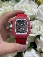 Dong Ho Richard Mille RM67 02 Che Tac Vo Carbon Mau Do Sieu Nhe Trong Luong 37 Grams 38.7×47 3 1