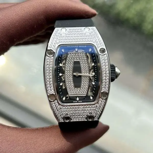 Richard Mille Replica 11 Watch RM007 Womens with Stone Rubber Strap 36mm