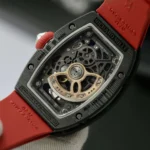Richard Mille Replica 1:1 Watch RM07 Carbon Black Red Rubber Strap 36mm - Image 4