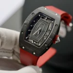 Richard Mille Replica 1:1 Watch RM07 Carbon Black Red Rubber Strap 36mm - Image 2