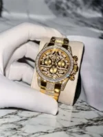 Dong Ho Rolex Che Tac Boc Vang 18K Dinh Kim Cuong Moissanite Replica 11 40mm 3 600x801 1