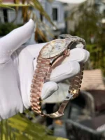 Rolex Replica 11 Watch Natural Mother of Pearl Dial Moissanite Gold Wrapped Day-Date 40mm - Image 3