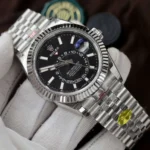 Rolex Sky-Dweller Rep 11 Watch Black Dial Jubilee Strap Highest Quality 42mm - Image 2