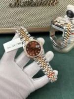 Rolex DateJust Women's Genuine Gold Plated Brown Dial GM Factory 31mm - Image 8