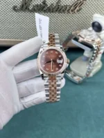 Rolex DateJust Women's Genuine Gold Plated Brown Dial GM Factory 31mm - Image 9