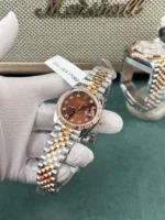 Rolex DateJust Women's Genuine Gold Plated Brown Dial GM Factory 31mm - Image 7