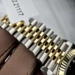 Rolex Rep 11 Watch DateJust Womens Genuine Gold Wrapped Black Dial GM Factory 31mm - Image 2