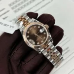 Rolex Replica 1:1 Watch DateJust Womens Genuine Gold Wrapped Brown Dial GM Factory 31mm