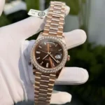 Rolex Replica Watch Day-Date 228235 Gold Wrapped Moissanite GM V2 40mm - Image 6