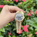 Rolex Replica Watch Day-Date Purple Mother of Pearl Dial Yellow Gold 40mm - Image 3