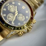 Dong Ho Rolex Daytona Rainbow Boc Vang Do Moissanite Da Quy Tong Hop 40mm 1