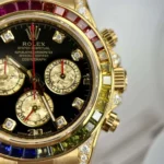 Dong Ho Rolex Daytona Rainbow Boc Vang Do Moissanite Da Quy Tong Hop 40mm 11