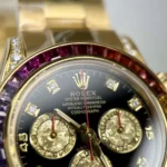 Dong Ho Rolex Daytona Rainbow Boc Vang Do Moissanite Da Quy Tong Hop 40mm 2