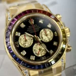 Dong Ho Rolex Daytona Rainbow Boc Vang Do Moissanite Da Quy Tong Hop 40mm 4