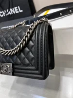 Chanel Boy Black Sliver Hardware Womans 20cm - Image 2