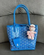 Goyard mini anjou bag blue leather - Image 2