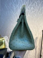 HERMES BIRKIN 30CM KHAKI OSTRICH LEATHER SILVER HARDWARE - Image 4