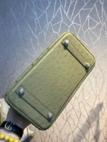 HERMES BIRKIN 30CM KHAKI OSTRICH LEATHER SILVER HARDWARE - Image 5