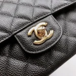 CHANEL FLAP BAG 25 IN BLACK CAVIAR LEATHER GOLD HARDWARE - Image 9