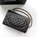 CHANEL FLAP BAG 25 IN BLACK CAVIAR LEATHER GOLD HARDWARE - Image 5