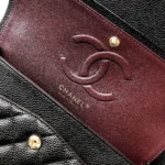 CHANEL FLAP BAG 25 IN BLACK CAVIAR LEATHER GOLD HARDWARE - Image 3