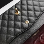 CHANEL FLAP BAG 25 IN BLACK CAVIAR LEATHER GOLD HARDWARE - Image 2