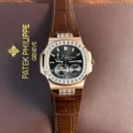 Patek Philippe 5724R Replica Watch Gray Dial Leather Strap Factory GR 40mm