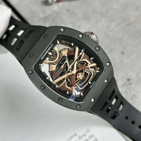 Richard Mille RM47 Best Replica Watch Black Rubber Strap Samurai Dial 42.7mm
