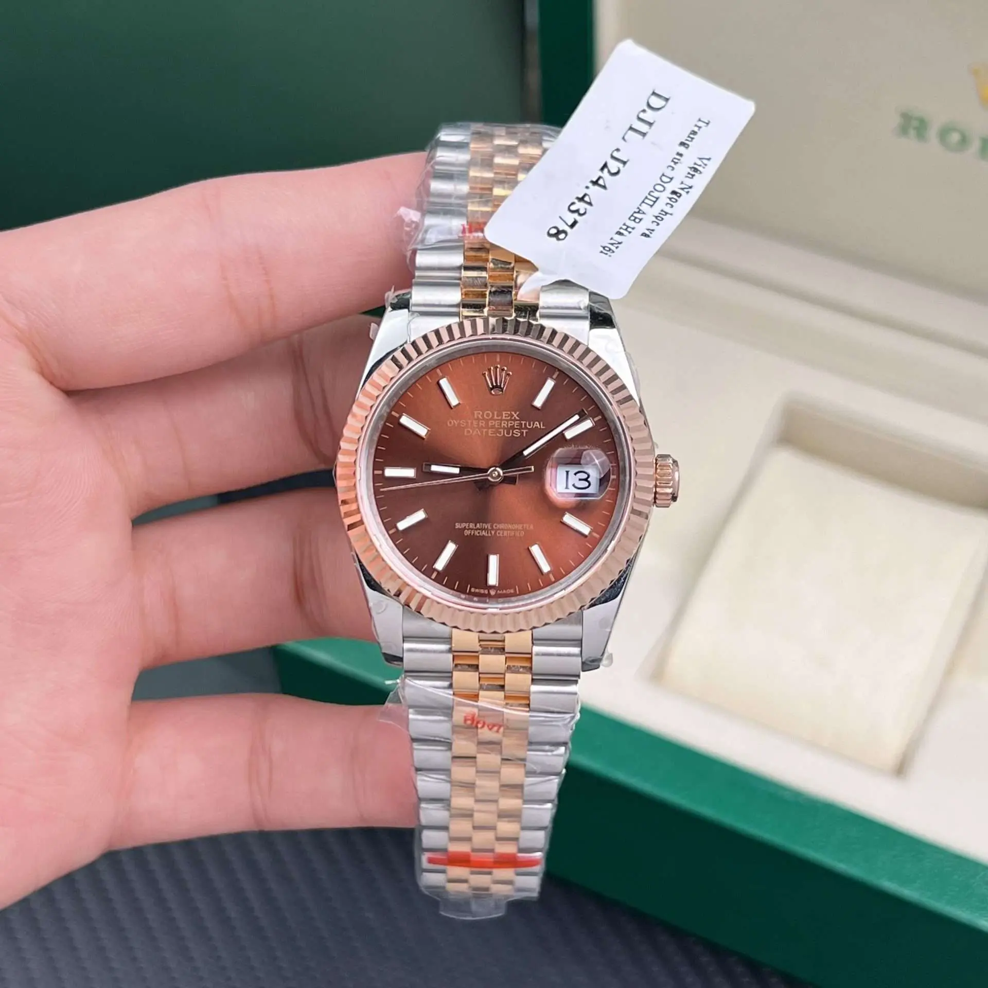 Rolex Rep 11 Watch DateJust 18K Rose Gold Wrapped Chocolate Dial GM Factory 36mm