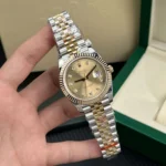 Rolex Che Tac Datejust Boc Vang That 18K Nam Mat Vang Champagne GM Factory 41mm 7