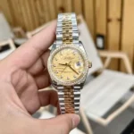 Rolex Replica 1:1 Watch DateJust Champagne Gold With Stone Jubilee Strap EW 36-41mm