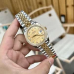 Rolex Replica 1:1 Watch DateJust Champagne Gold With Stone Jubilee Strap EW 36-41mm - Image 2