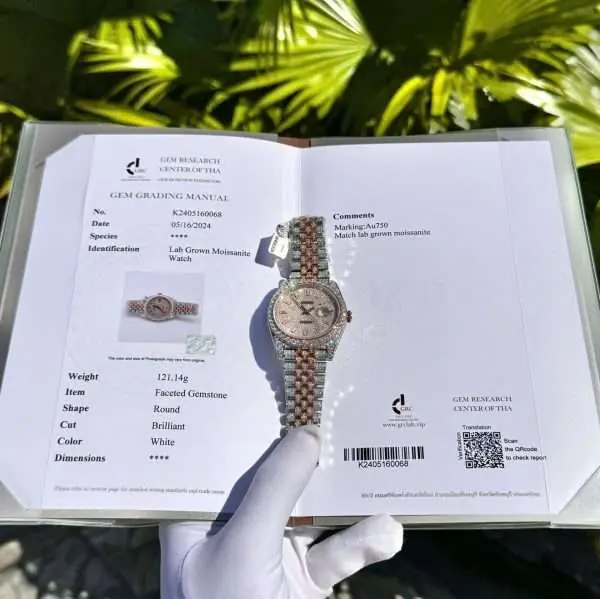 Rolex-DateJust-Che-Tac-Boc-Vang-Dinh-Full-Kim-Cuong-Moissanite-41mm-7 Rolex DateJust Gold-Plated with Full Moissanite Diamonds 41mm - Image 1