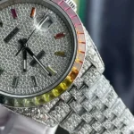 Rolex DateJust Custom Full Moissanite Diamond 41mm - Image 4