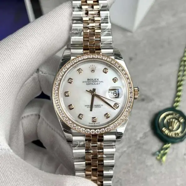 Rolex Replica 1:1 Watch DateJust Mother of Pearl Demi Strap EW Factory 31mm