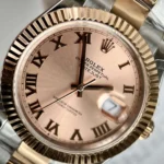 Rolex Replica 1:1 Watch DateJust Salmon Dial Rose Gold EWF 41mm - Image 2