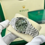 Rolex Datejust 126234-0055 Olive Green Palm Motif Diamond Dial 36mm - Image 2